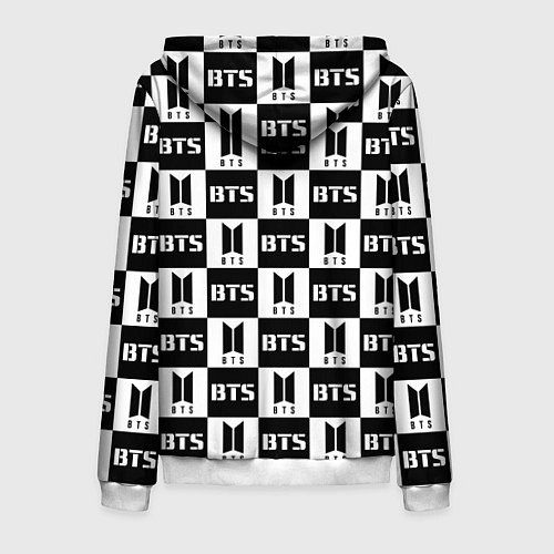 Мужская толстовка на молнии BTS B&W / 3D-Белый – фото 2