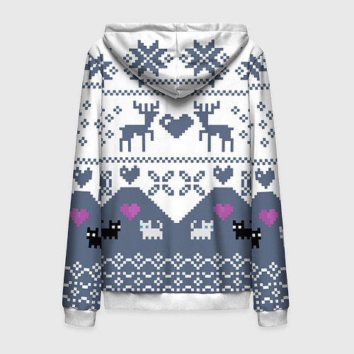 Мужская толстовка на молнии Новогодняя любовь / 3D-Белый – фото 2