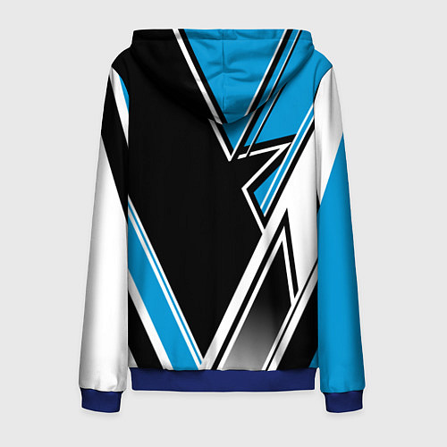 Мужская толстовка на молнии Hockey black blue white / 3D-Синий – фото 2