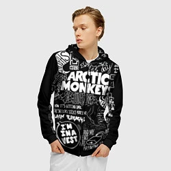 Толстовка 3D на молнии мужская Arctic Monkeys: I'm in a Vest, цвет: 3D-черный — фото 2