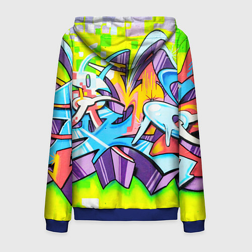 Мужская толстовка на молнии Неоновая кислота / 3D-Синий – фото 2