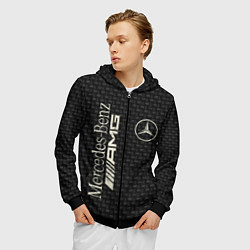 Толстовка 3D на молнии мужская Mercedes AMG: Dark Side, цвет: 3D-черный — фото 2