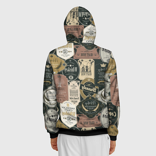Мужская толстовка на молнии Этикетки мира Виски / 3D-Черный – фото 4