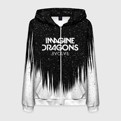 Толстовка 3D на молнии мужская IMAGINE DRAGONS, цвет: 3D-белый