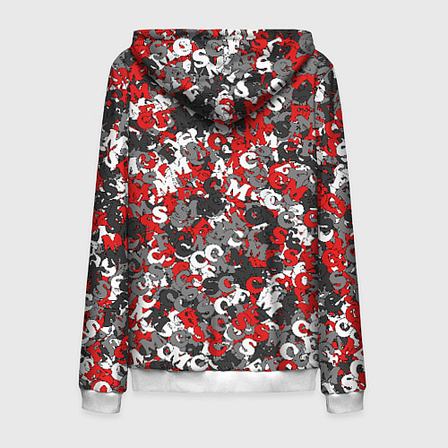 Мужская толстовка на молнии Камуфляж с буквами F C S M / 3D-Белый – фото 2