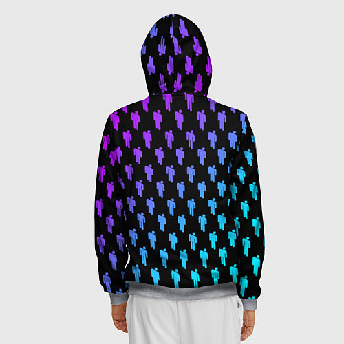 Мужская толстовка на молнии Billie Eilish: Neon Pattern / 3D-Меланж – фото 4