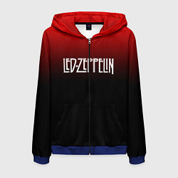 Толстовка 3D на молнии мужская Led Zeppelin, цвет: 3D-синий