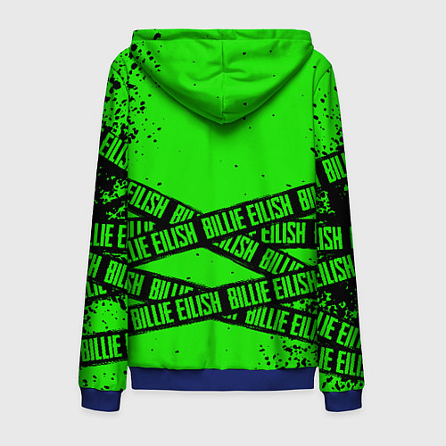 Мужская толстовка на молнии BILLIE EILISH: Green & Black Tape / 3D-Синий – фото 2