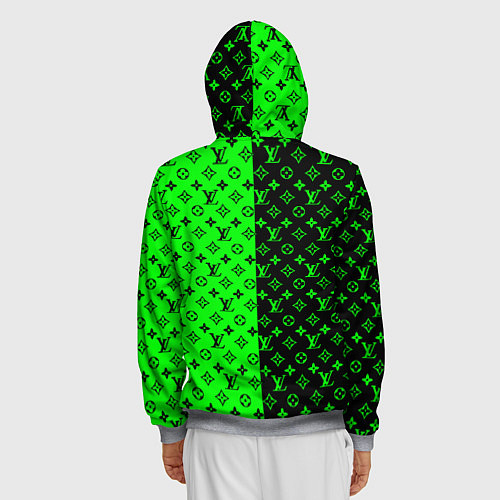 Мужская толстовка на молнии BILLIE EILISH x LV Green / 3D-Меланж – фото 4