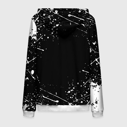 Мужская толстовка на молнии ЧЁРНЫЙ КЛЕВЕР / 3D-Белый – фото 2