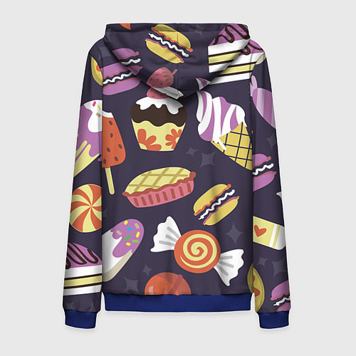 Мужская толстовка на молнии Сладости / 3D-Синий – фото 2
