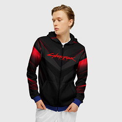 Толстовка 3D на молнии мужская CYBERPUNK 2077, цвет: 3D-синий — фото 2