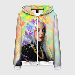 Толстовка 3D на молнии мужская Billie Eilish, цвет: 3D-белый