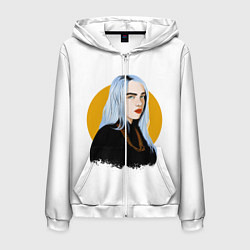 Толстовка 3D на молнии мужская Billie Eilish, цвет: 3D-белый