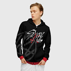 Толстовка 3D на молнии мужская Stray Kids, цвет: 3D-красный — фото 2