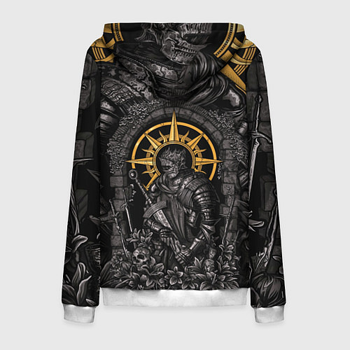 Мужская толстовка на молнии DARK SOULS : WARRIOR / 3D-Белый – фото 2