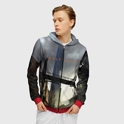 Толстовка 3D на молнии мужская HALF LIFE, цвет: 3D-красный — фото 2