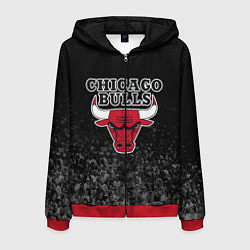 Толстовка 3D на молнии мужская CHICAGO BULLS, цвет: 3D-красный