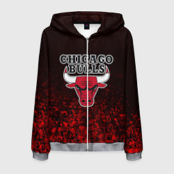 Толстовка 3D на молнии мужская CHICAGO BULLS, цвет: 3D-меланж