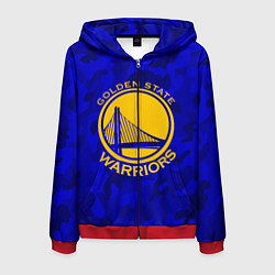 Толстовка 3D на молнии мужская GOLDEN STATE WARRIORS, цвет: 3D-красный