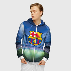 Толстовка 3D на молнии мужская FC Barcelona, цвет: 3D-белый — фото 2
