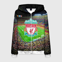 Толстовка 3D на молнии мужская FC Liverpool, цвет: 3D-белый