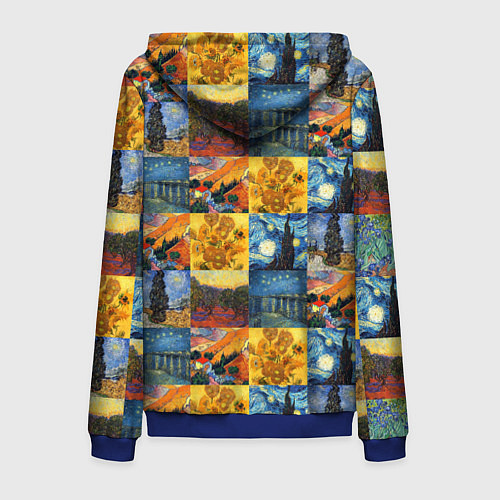 Мужская толстовка на молнии Картины Ван Гога / 3D-Синий – фото 2