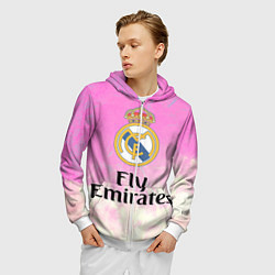 Толстовка 3D на молнии мужская Реал Мадрид, цвет: 3D-белый — фото 2