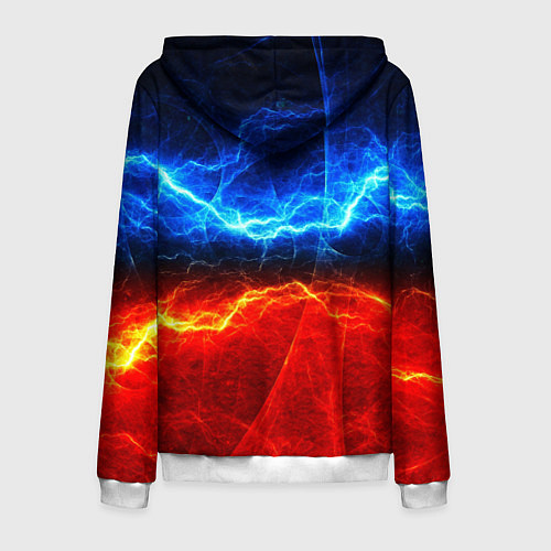Мужская толстовка на молнии Лёд и огонь / 3D-Белый – фото 2