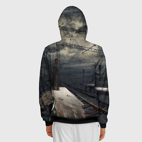 Мужская толстовка на молнии НОВЫЙ СТАЛКЕР / 3D-Черный – фото 4