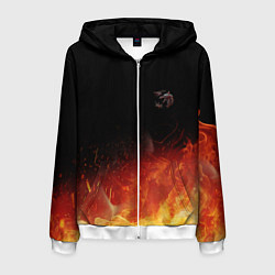 Толстовка 3D на молнии мужская Ведьмак сериал, цвет: 3D-белый