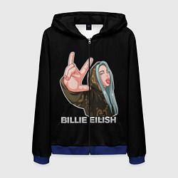 Толстовка 3D на молнии мужская BILLIE EILISH, цвет: 3D-синий