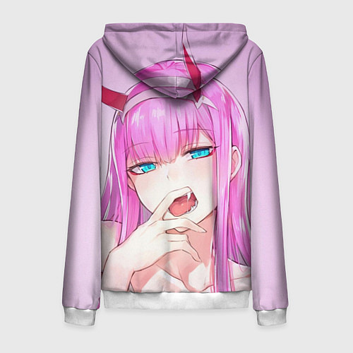 Мужская толстовка на молнии Ahegao / 3D-Белый – фото 2