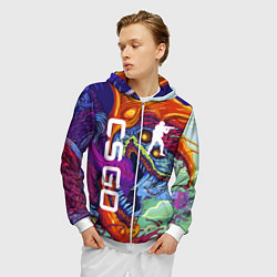 Толстовка 3D на молнии мужская CS GO HYPERBEAST, цвет: 3D-белый — фото 2