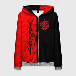 Толстовка 3D на молнии мужская CYBERPUNK 2077, цвет: 3D-меланж