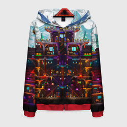 Толстовка 3D на молнии мужская Terraria, цвет: 3D-красный