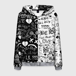 Толстовка 3D на молнии мужская LIL PEEP LOGOBOMBING, цвет: 3D-меланж