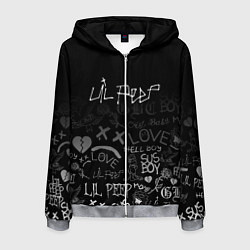 Толстовка 3D на молнии мужская LIL PEEP, цвет: 3D-меланж