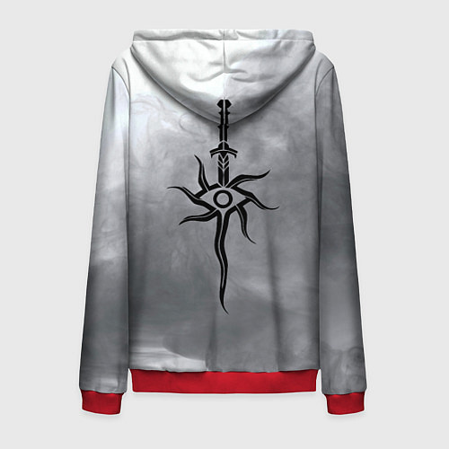 Мужская толстовка на молнии Dragon Age / 3D-Красный – фото 2