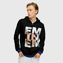 Толстовка 3D на молнии мужская Eminem, цвет: 3D-синий — фото 2