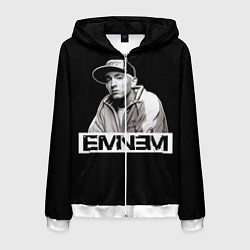 Толстовка 3D на молнии мужская Eminem, цвет: 3D-белый