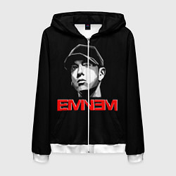 Толстовка 3D на молнии мужская Eminem, цвет: 3D-белый