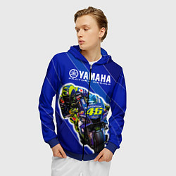 Толстовка 3D на молнии мужская Valentino Rossi, цвет: 3D-синий — фото 2