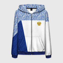 Толстовка 3D на молнии мужская Форма России, цвет: 3D-синий