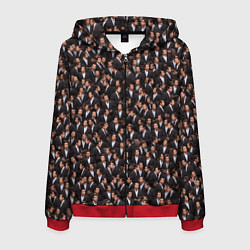 Толстовка 3D на молнии мужская Растерянный Траволта, цвет: 3D-красный