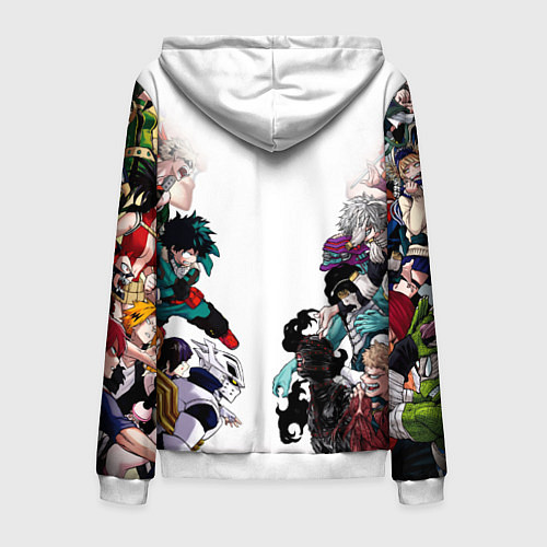 Мужская толстовка на молнии My Hero Academia противостояние / 3D-Белый – фото 2