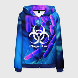 Толстовка 3D на молнии мужская PLAGUE INC, цвет: 3D-синий