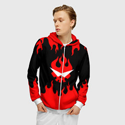 Толстовка 3D на молнии мужская GURREN LAGANN, цвет: 3D-белый — фото 2