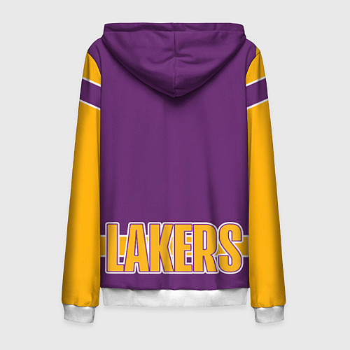 Мужская толстовка на молнии Los Angeles Lakers / 3D-Белый – фото 2