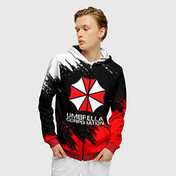 Толстовка 3D на молнии мужская UMBRELLA CORP, цвет: 3D-красный — фото 2